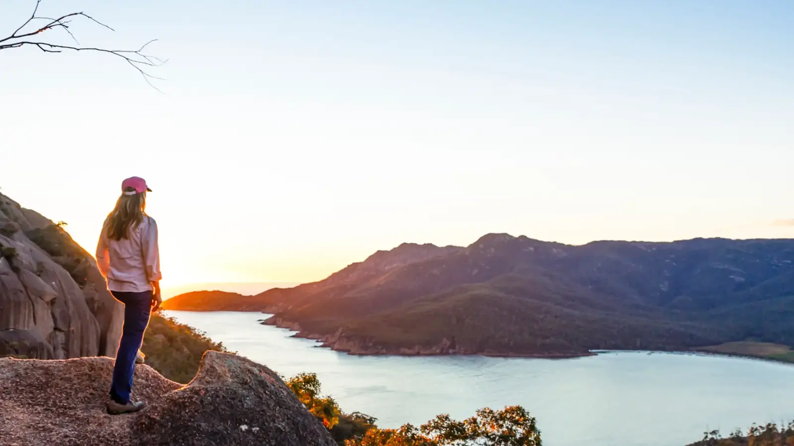 Walker in Tasmanian landscape