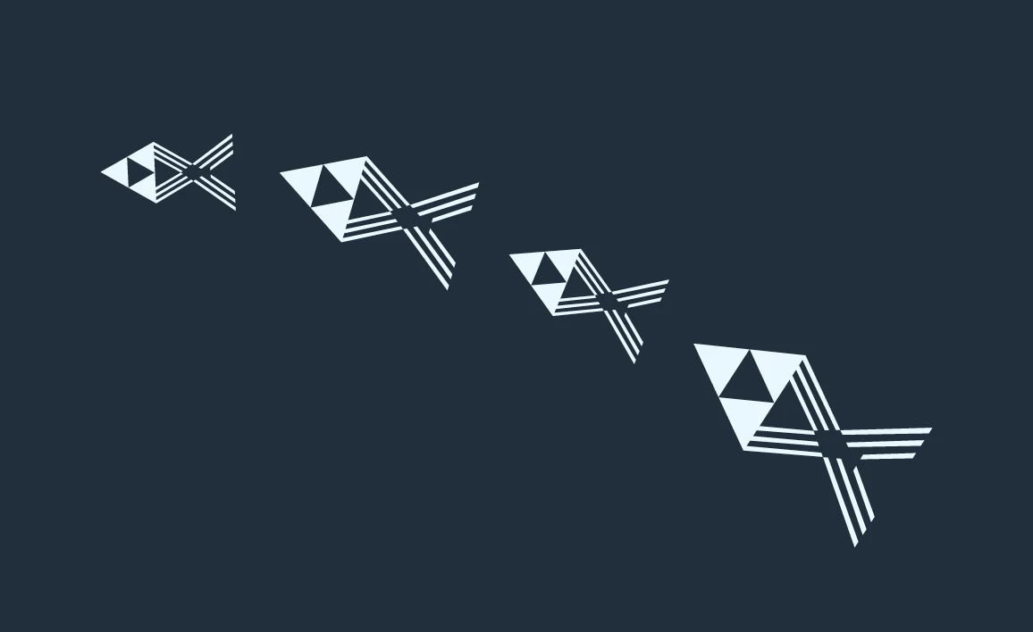 Fish motif on navy background