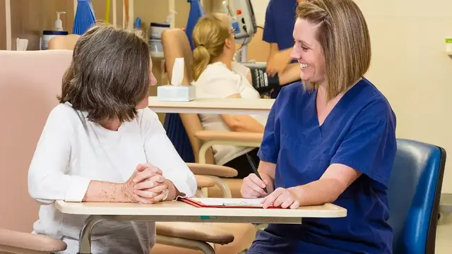 Patient and doctor talking 