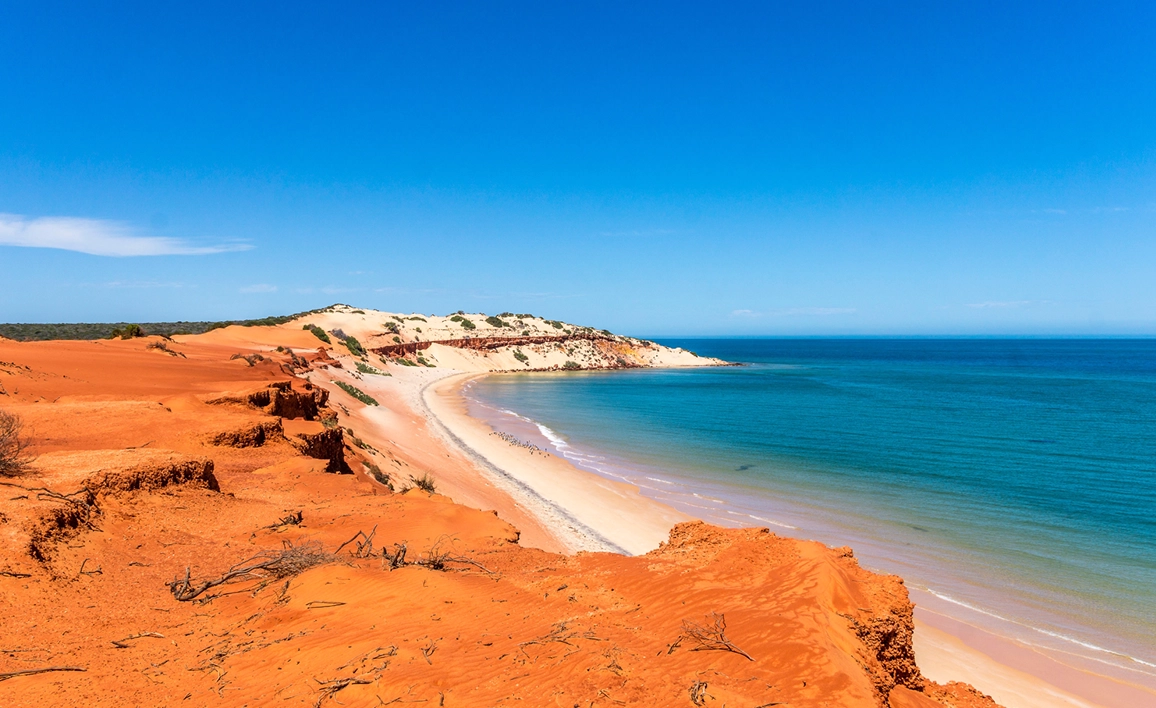 Image of a red beach in Western Australia