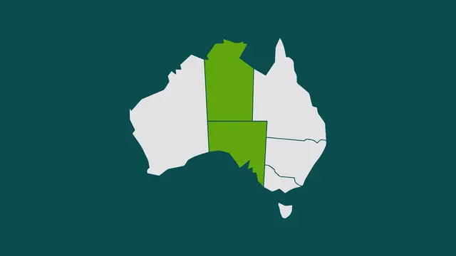 Graphic image of south australia and northern territory