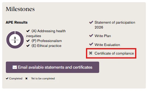 Certifcate of compliance incomplete Certifcate of compliance incomplete