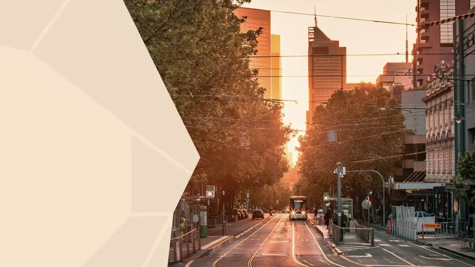 view of tram in Melbourne city