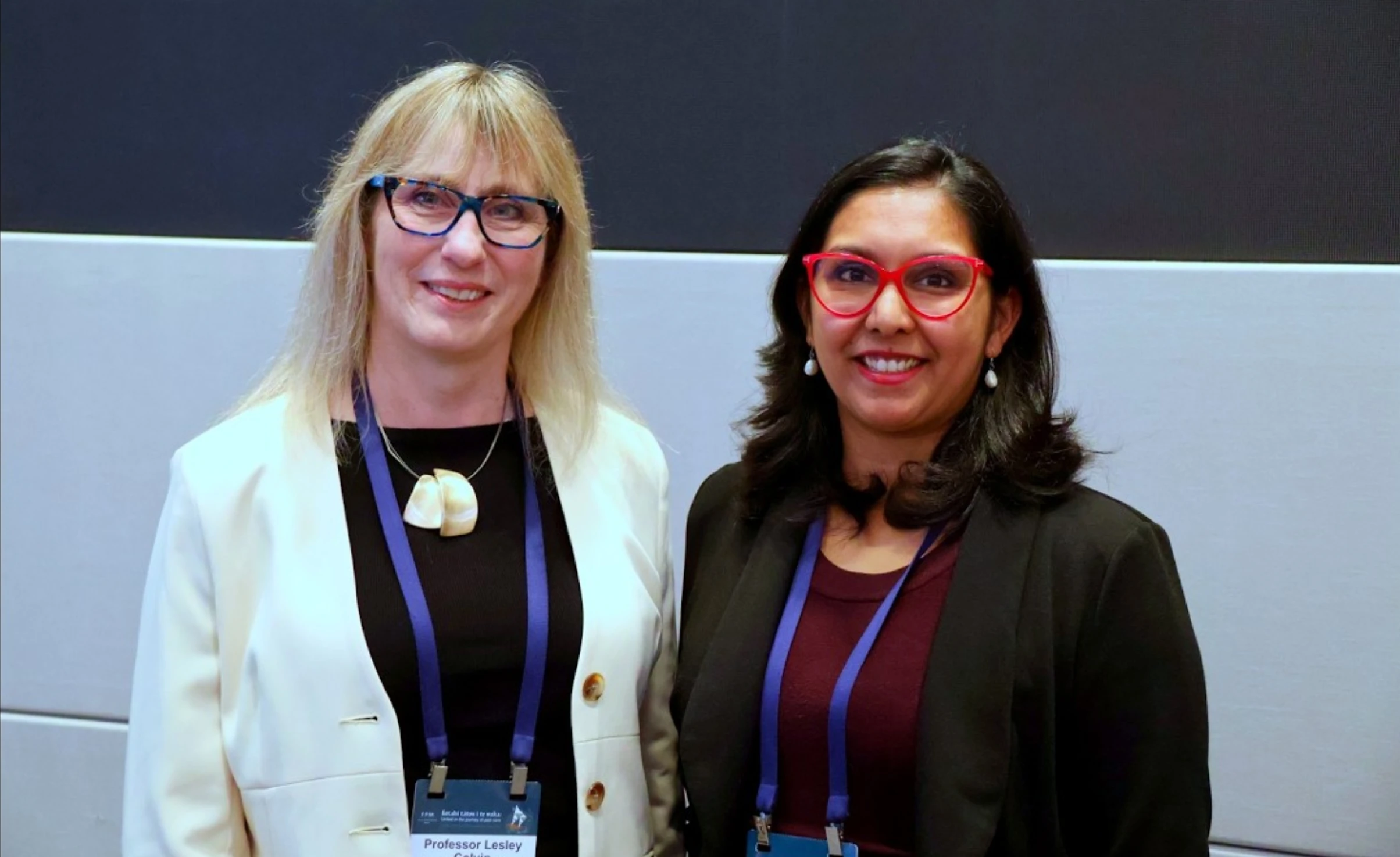 Group shot of Professor Lesley Colvin and Dr Supriya Chowdhury