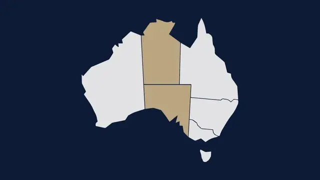 Graphic image of south australia and northern territory