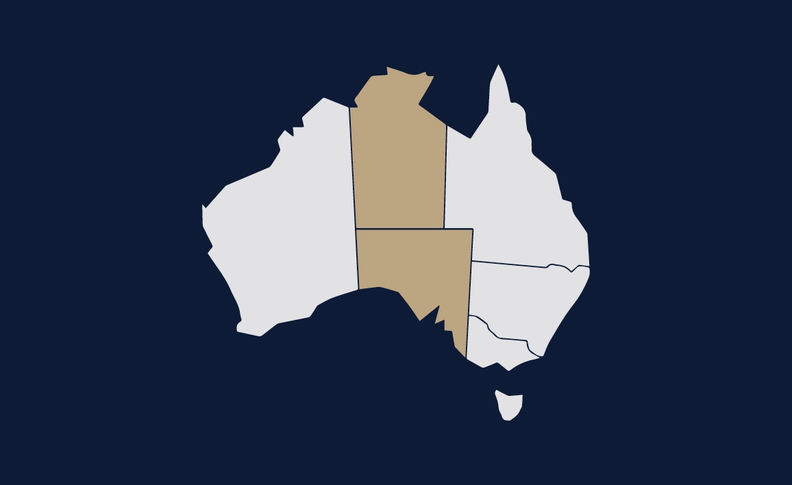 Graphic image of south australia and northern territory