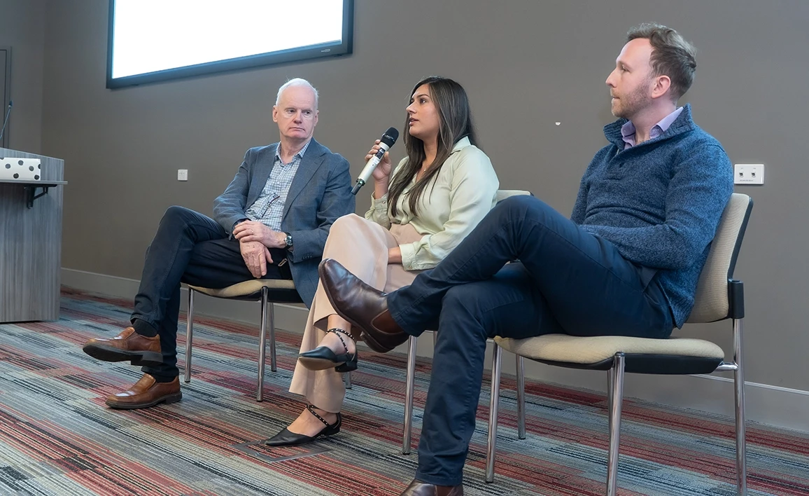 Professor Philip Peyton, Dr Kanika Chaudhri and Dr Matthew Bright at the CTN and Gold Coast University Hospital multicentre research meeting 