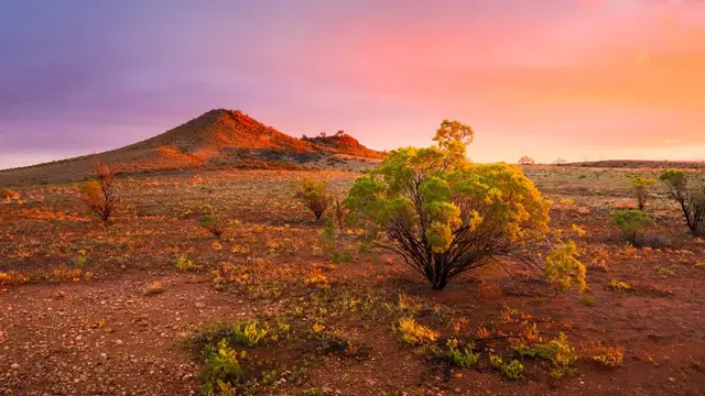 Sunset image of the desert in South Australia