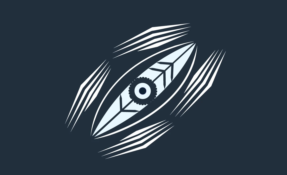 Waka and water motifs on navy background